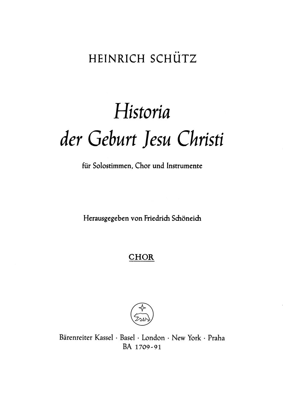 Historia Der Geburt Jesu Christi Christmas Story Swv 435